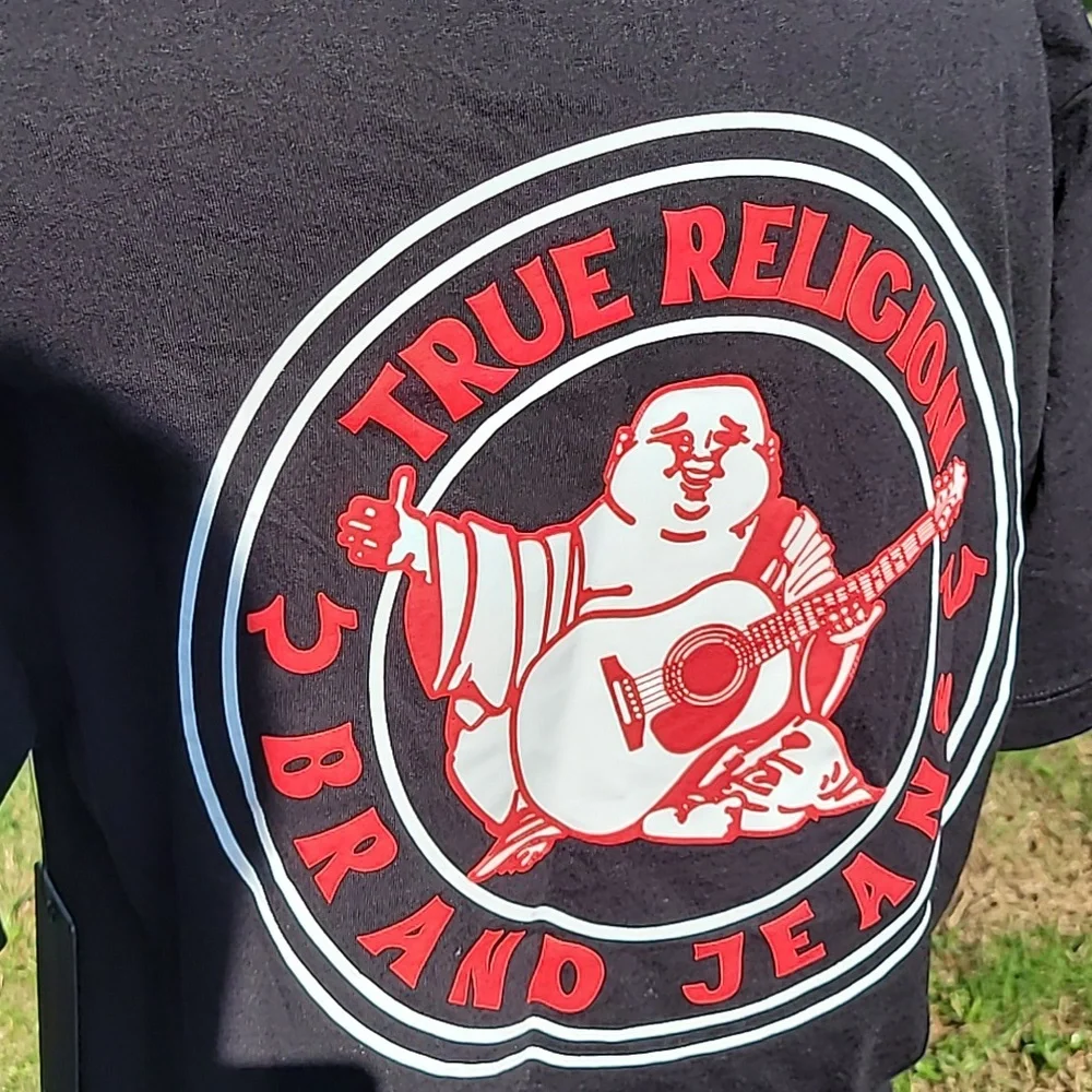 True Religion Graphic T-Shirt Size Large Black/Red